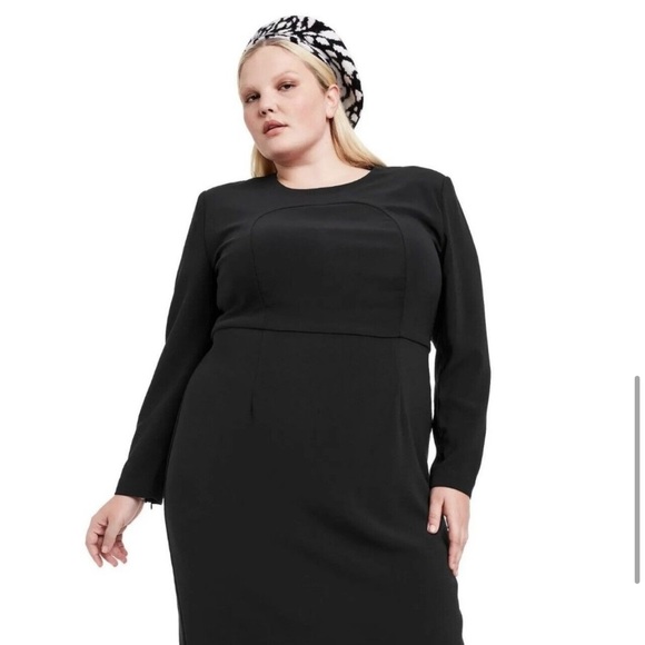 SERGIO HUDSON X TARGET BLACK SHEATH MIDI DRESS - Picture 6 of 8